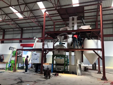 1-2 t/h chicken feed production line, poultry feed plant project in Angola